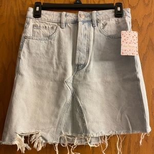 Free People ~ Going Rouge Cotton Denim Skirt NWT